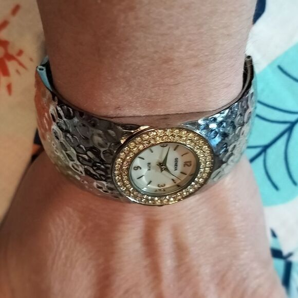 Geneva Elite Black and Silver Watch Bracelet main image 6